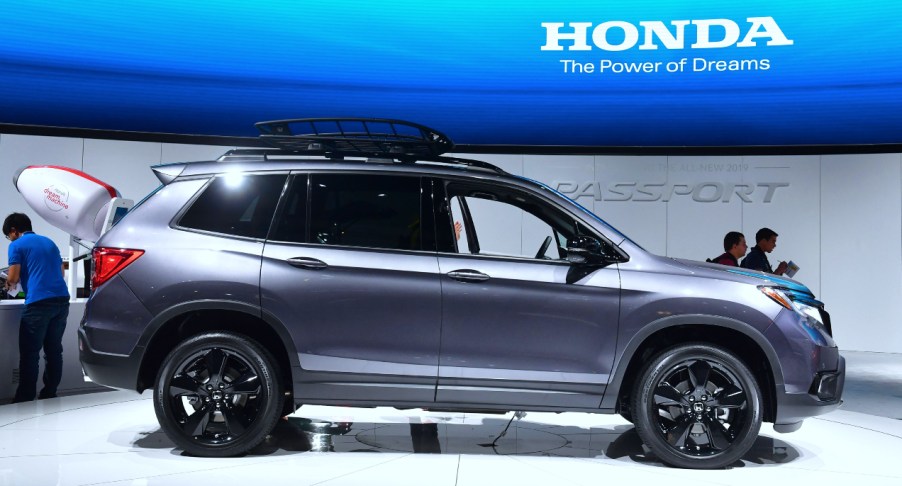 A gray Honda Passport Elite is seen at AutoMobility LA, the trade show ahead of the LA Auto Show.