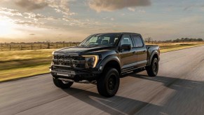 The Ford F-150 Raptor transforms into the Hennessey VelociRaptor seen here