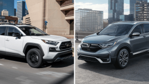 The 2022 Toyota RAV4 and 2022 Honda CR-V compact SUV models