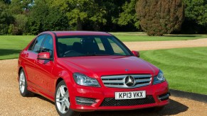 Red cars, such as this 2013 Mercedes-Benz C350 AMG, aren't stolen more than others