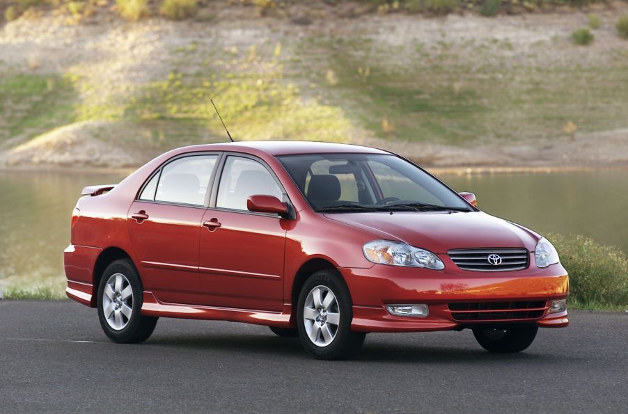 Best Toyota Corolla years include the 2004, 2005, and 2006 model year design pictured in red