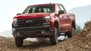 The 2022 Chevy Silverado Trail Boss in the dirt