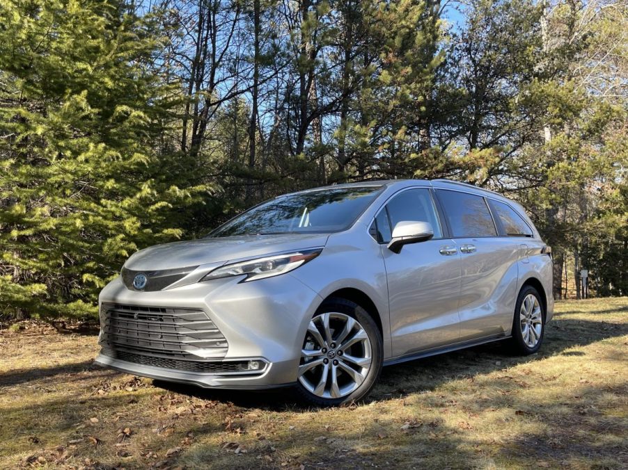 The 2022 Toyota Sienna parked in grass