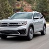 Silver 2022 Volkswagen Atlas on the road