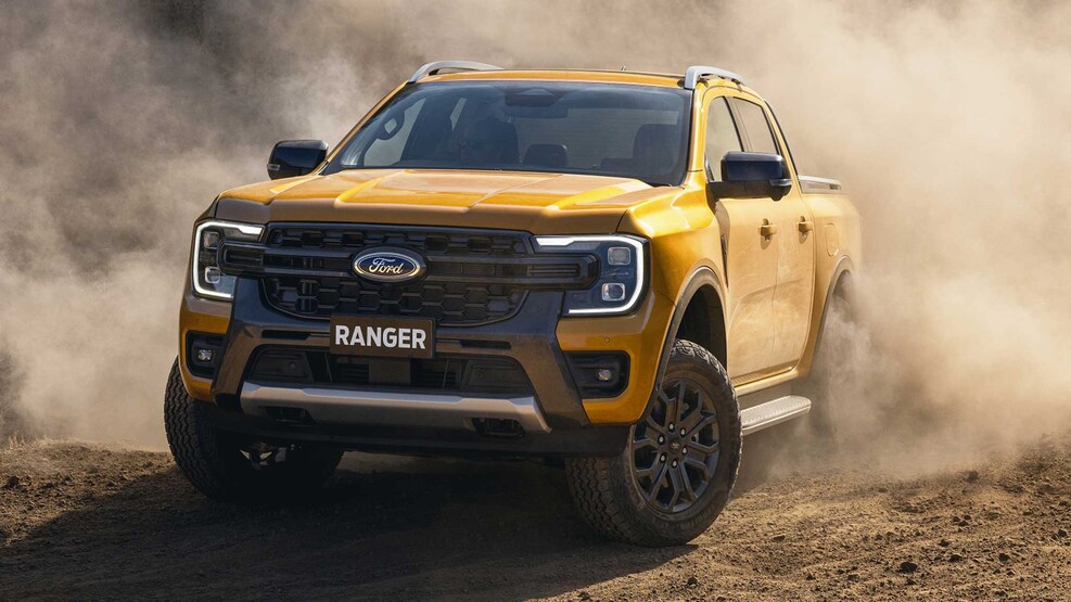 The 2023 Ford Ranger in the dirt 