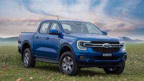 The 2023 Ford Ranger parked in the grass