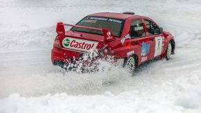 A Mitsubishi Lancer Evolution is one of the best cars for snow driving