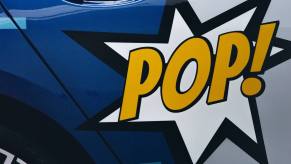 BMW 8 Series Jeff Koons close up on "Pop!" graphic