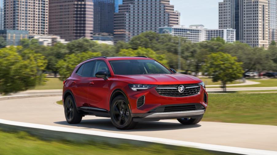 The 2022 Buick Envision featured in red.