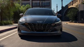 Front view of Gray 2022 Hyundai Elantra