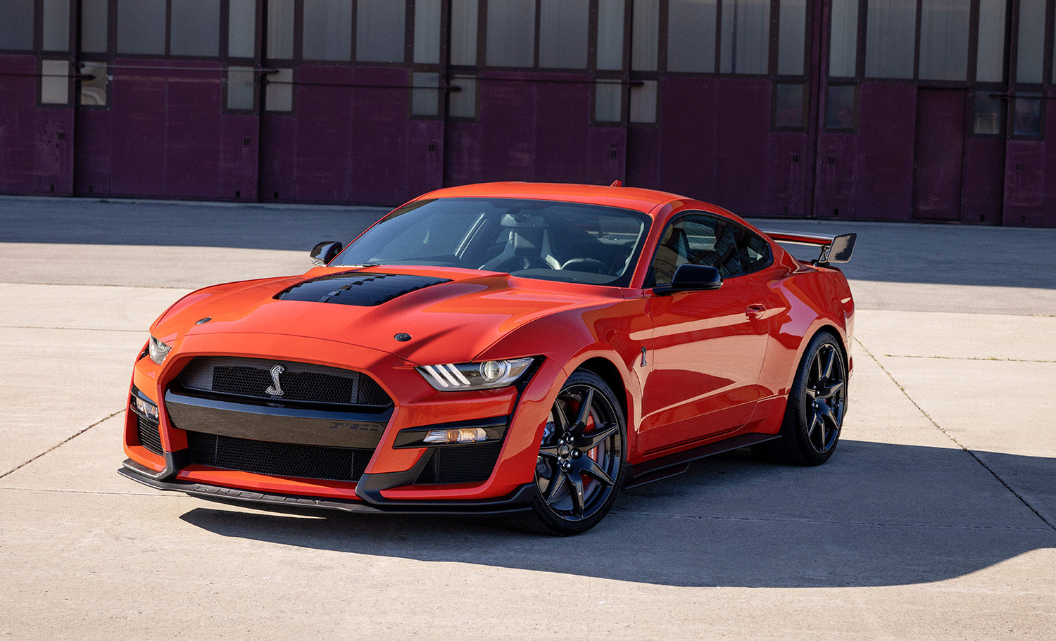 2022 Ford Mustang Shelby GT500 with Carbon Wing in Code Orange paint 