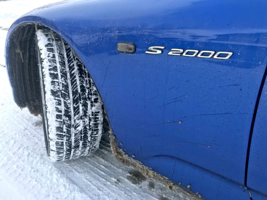 Honda S2000 with Michelin tires in the snow