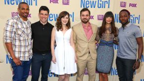 The cast of the FOX tv show 'New Girl' at a screening of the Season 3 finale in Los Angeles, California