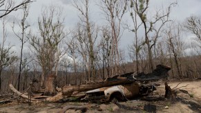 Burnt car in Australia in January 2020