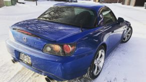 A Honda S2000 in the snow