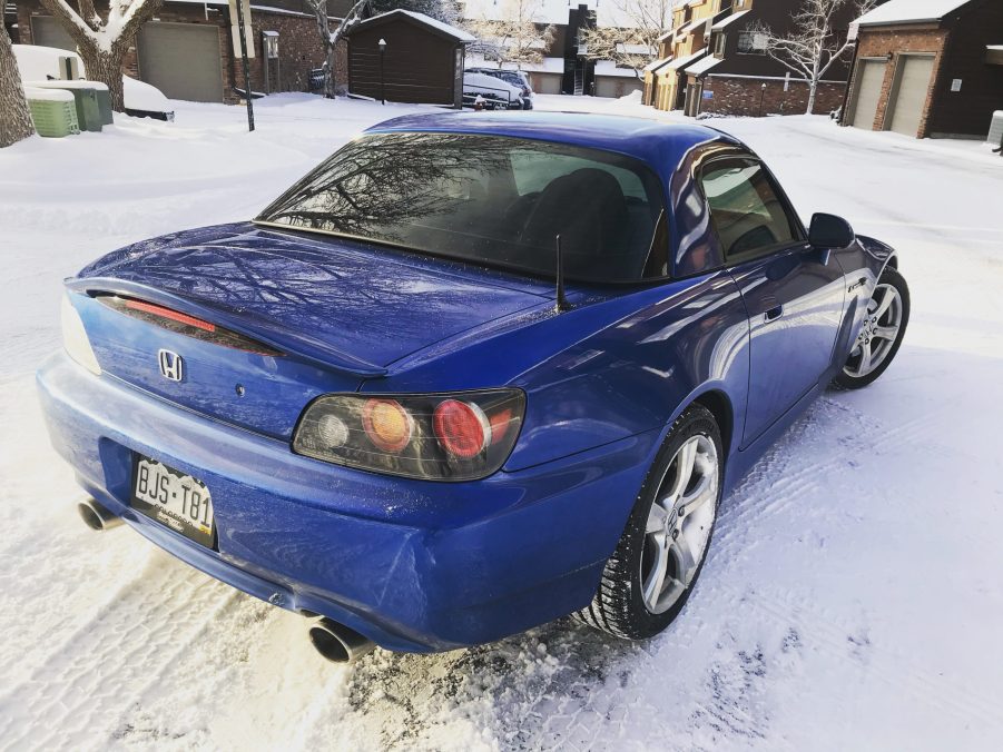 A Honda S2000 in the snow