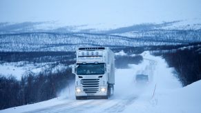 A trucker driving through Nordic region of Europe, including Norway, Finland, and Sweden