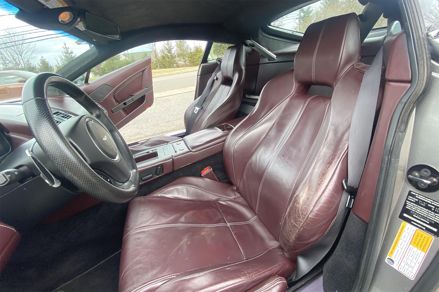 Front driver seat of 2007 Aston Martin V8 Vantage with rare Iron Ore leather interior