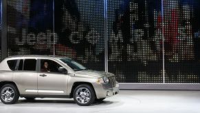 Actor Angie Harmon at the North American International Auto Show riding in the 2007 Jeep Compass problems