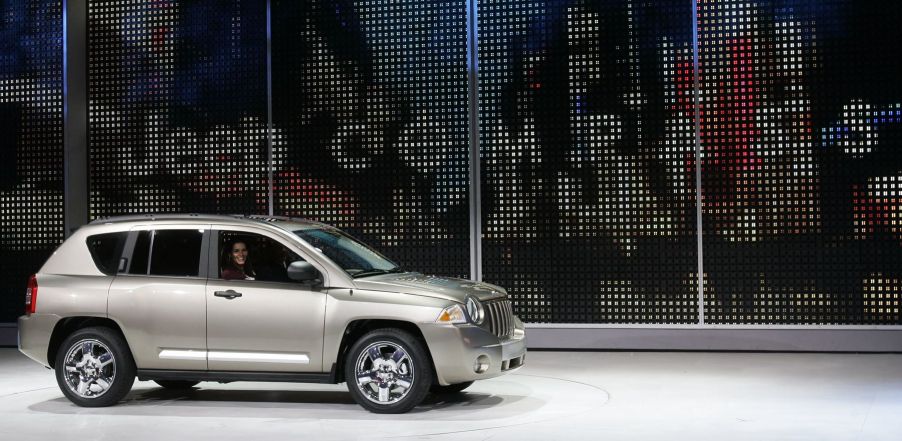 Actor Angie Harmon at the North American International Auto Show riding in the 2007 Jeep Compass problems