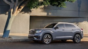 A gray 2022 Volkswagen Atlas Cross parked outside.