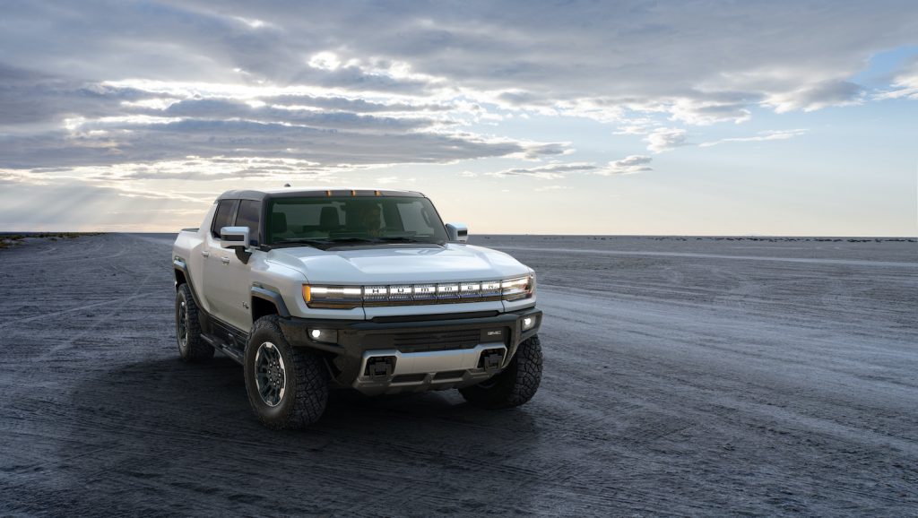 2022 GMC Hummer EV parked in the desert