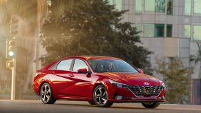 2022 Hyundai Elantra compact sedan in red