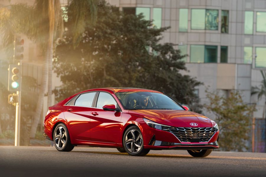 2022 Hyundai Elantra compact sedan in red