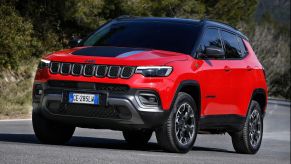 The 2022 Jeep Compass Trailhawk on pavement