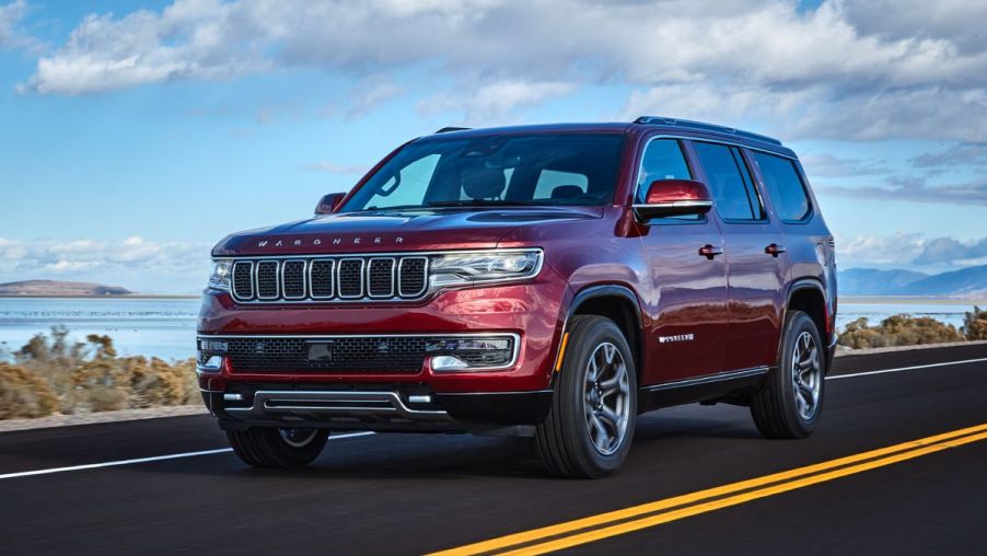 The 2022 Jeep Wagoneer driving on the road