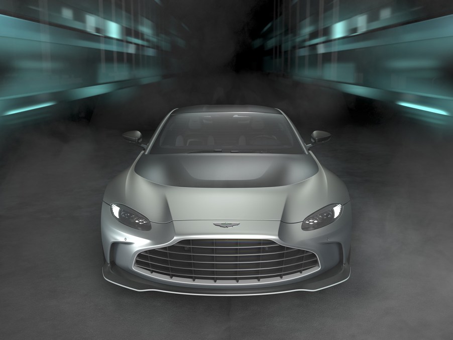 all-new limited edition 2023 Aston Martin V12 Vantage front end press photo