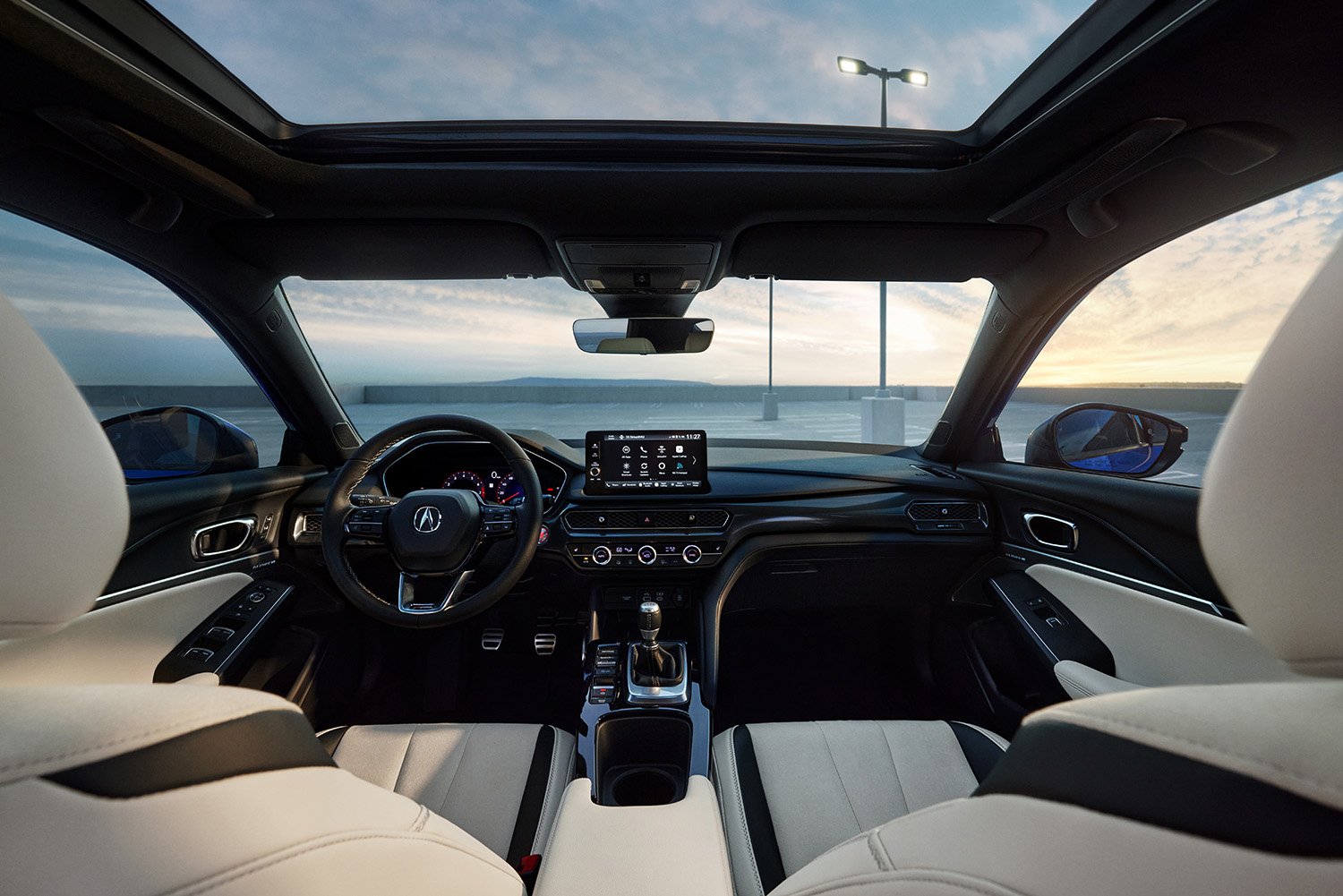 Interior of manual transmission equipped 2023 Acura Integra A-Spec with Technology Package