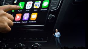 An Apple CarPlay feature presentation by Senior Vice President of Software Engineering Craig Federighi