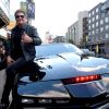 David Hasselhoff and KITT from 'Knight Rider' attending the Strange 80's benefit concert in Los Angeles, California