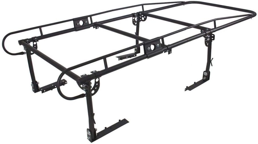 Promo photo of a full-length steel pickup truck lumber rack