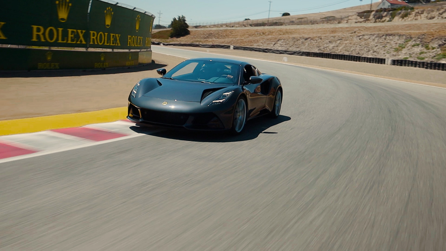 Lotus Emira on track at Laguna Seca during Monterey Car Week 