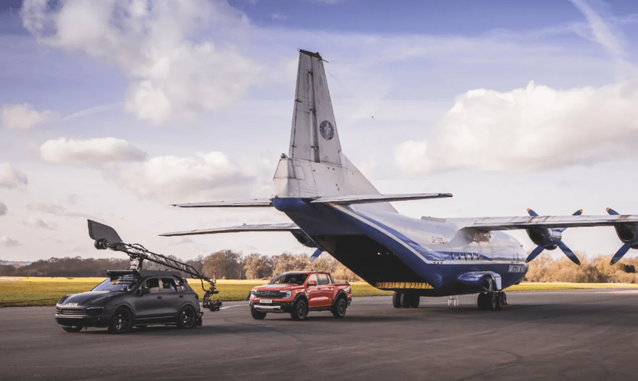 2023 Ford Ranger Raptor near plane