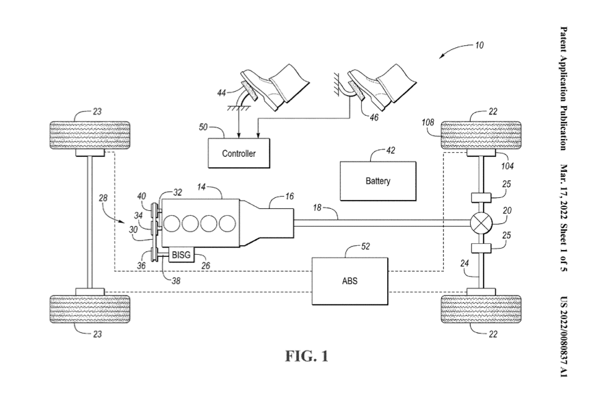 A diagram from Ford's latest patent that includes the possibility of a drift mode. 