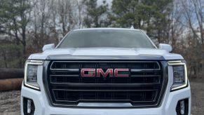 Up close on the GMC Yukon's massive grille