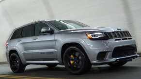 2021 Jeep Grand Cherokee Trackhawk on the road