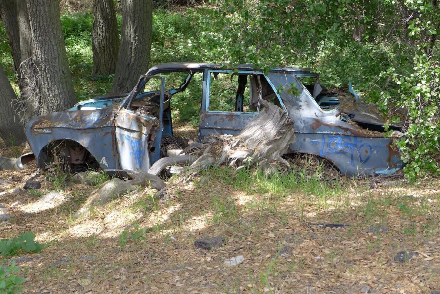 abandoned car