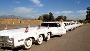 Jay Ohrberg's American Dream, the world's longest car, is a limo that feautres a hot tub, swimming pool, and a helipad