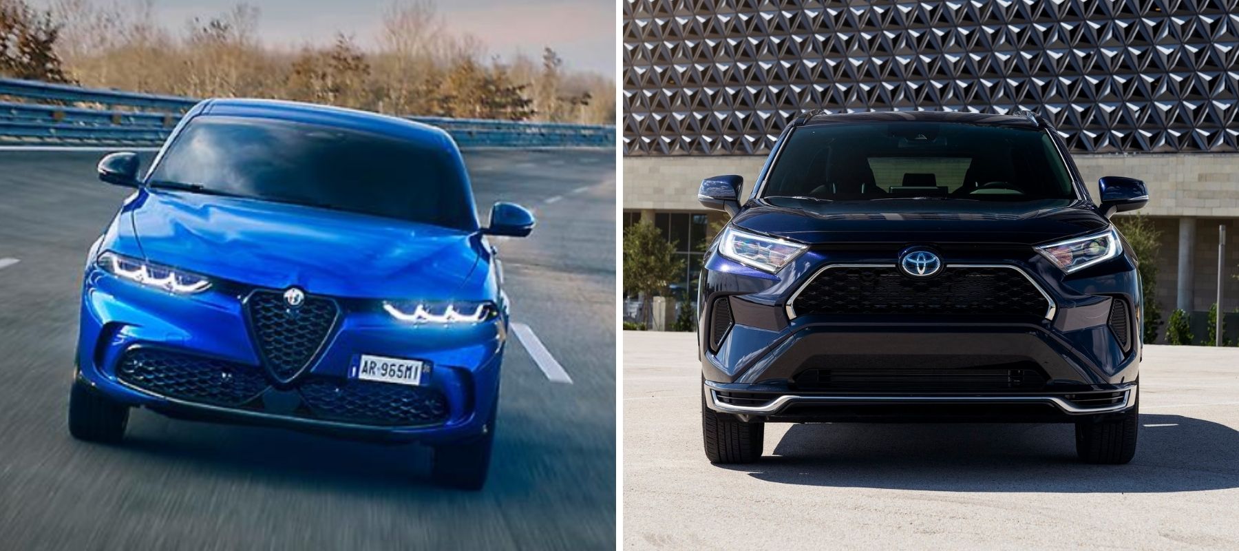 2023 Alfa Romeo Tonale and 2021 Toyota RAV4 Prime plug-in hybrid electric vehicle (PHEV) models