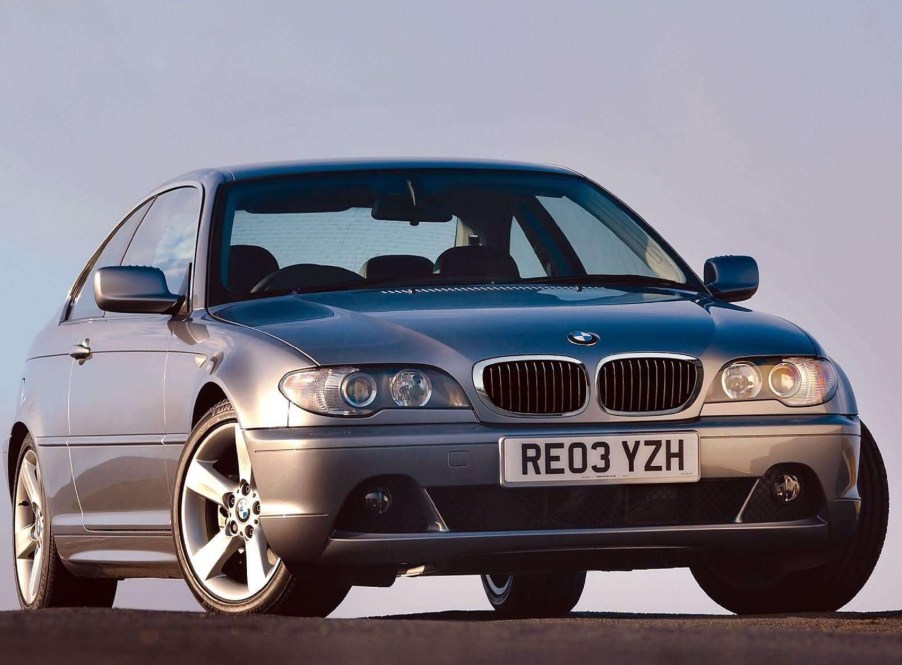 A gray 2004 BMW 325Ci on pavement