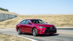 The 2015 Toyota Camry midsize sedan promo photo from the 2014 New York International Auto Show