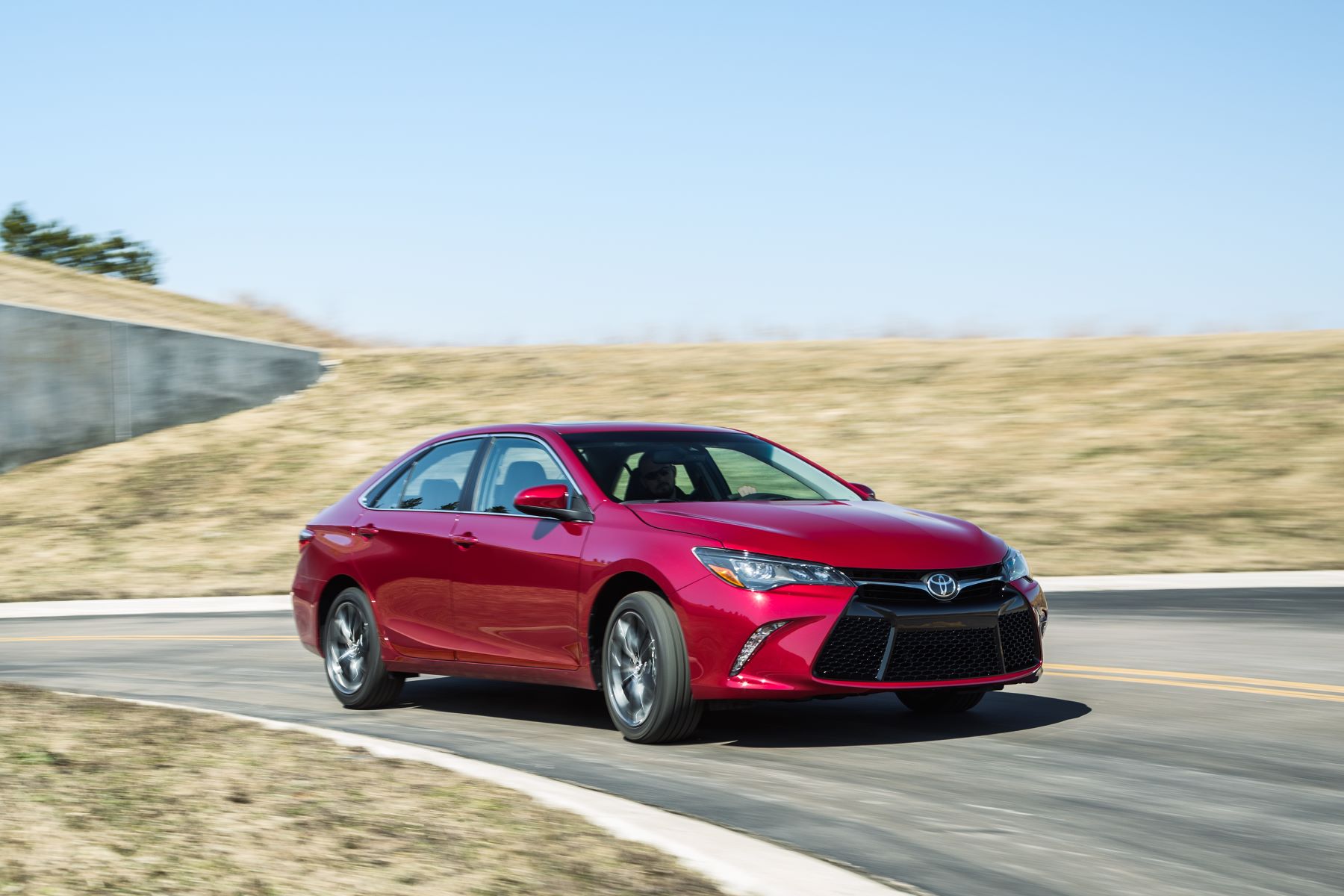 The 2015 Toyota Camry midsize sedan promo photo from the 2014 New York International Auto Show