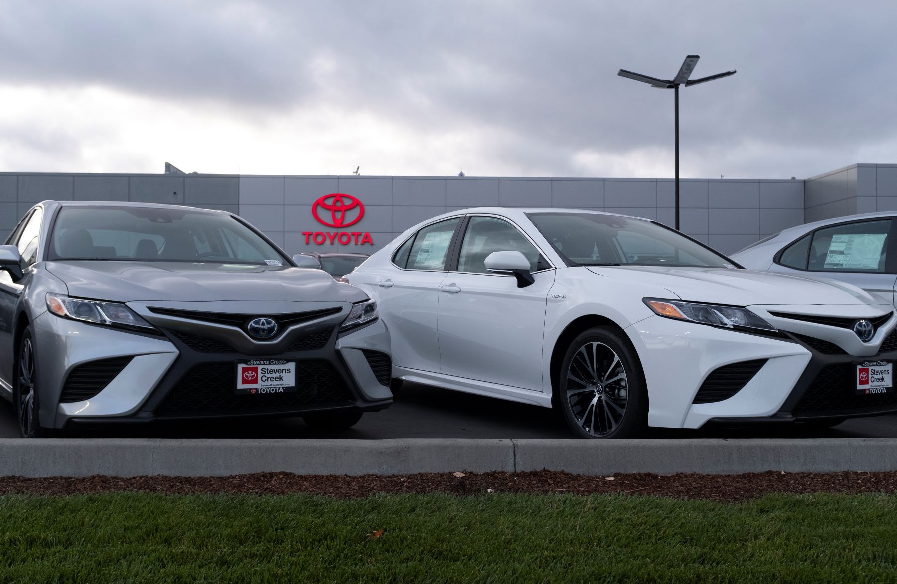 Toyota Camry models at Stevens Creek Toyota dealership in San Jose, California