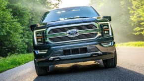 2022 Ford F-150 Limited front grille. This is an expensive truck to drive.