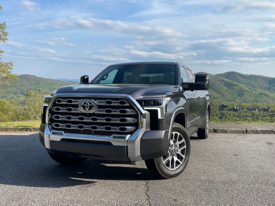 The 2022 Toyota Tundra 1794 Edition in front of a mountain view