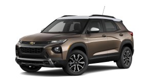 A brown 2022 Chevy Trailblazer against a white background.